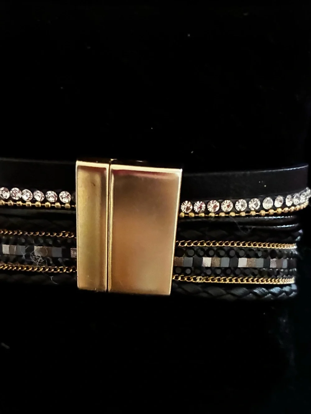 Bracelet EUC bohemian-style multilayer black pu leather wrap Love